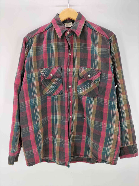 ファイブブラザー FIVE BROTHER 90S TALLMAN マドラスチェック 両フラップ ヘビーネル シャツ メンズ import:L